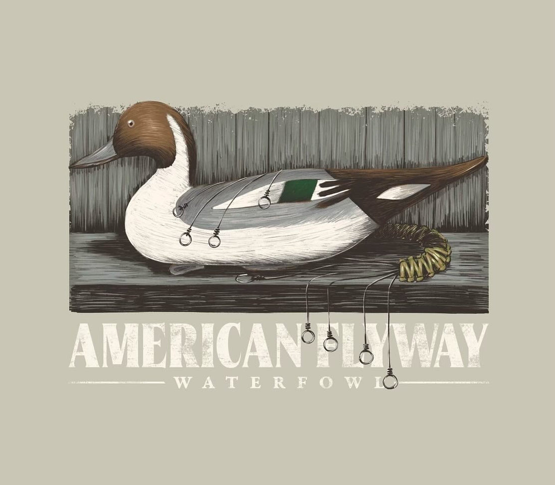 Youth t-shirt with detailed pintail duck graphic