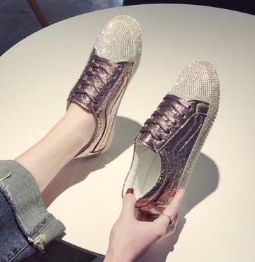 Women's Golden Silver Bling Sneakers - Image 8
