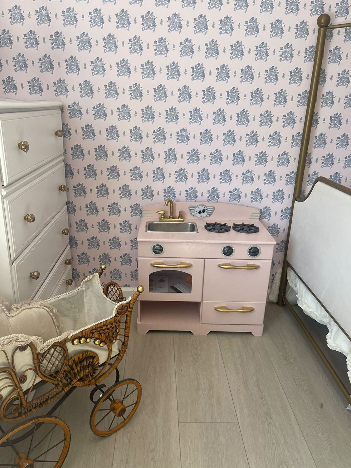Freya Floral Removable Wallpaper in Pink and Blue