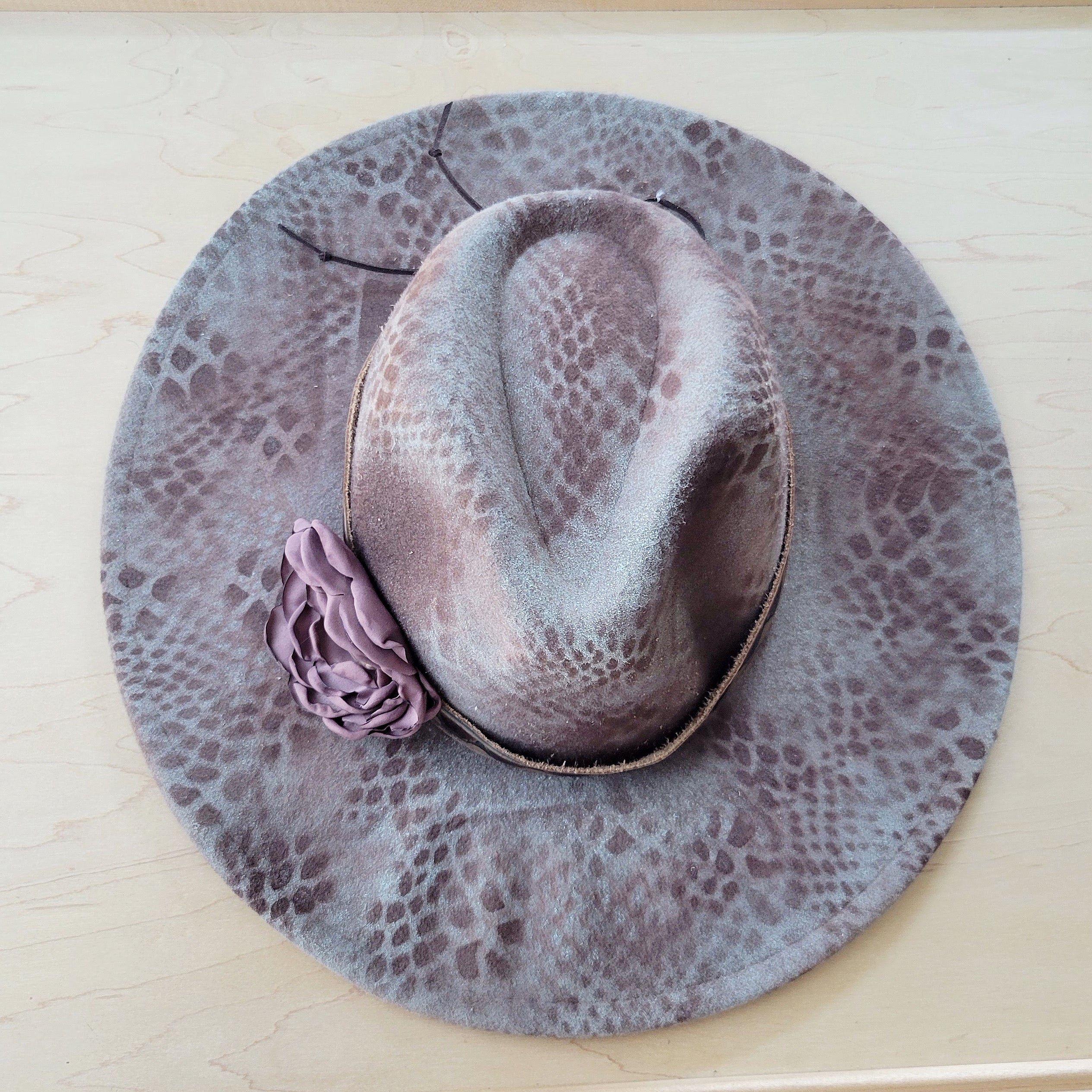 CUSTOM Hand-Painted Branded Cowgirl Western Boho Hat A89