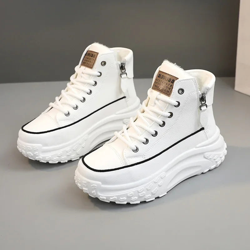 Women's High-Top Platform Sneakers - Casual Chunky Streetwear - Image 3