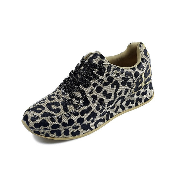 Trendy Leopard Print Lace-Up Casual Sneakers for Women - Image 7