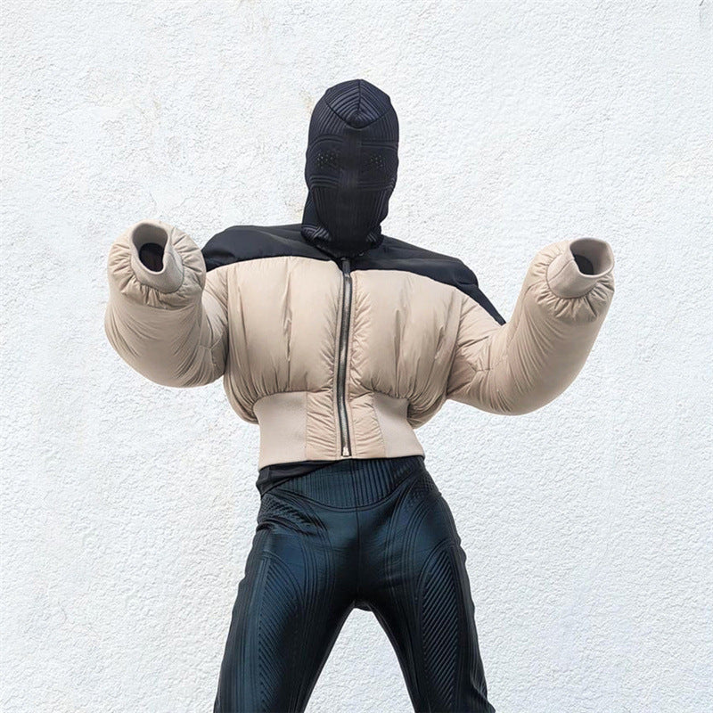 Harajuku Women's Cropped Puffer Jacket - Two-Tone Streetwear - Image 4