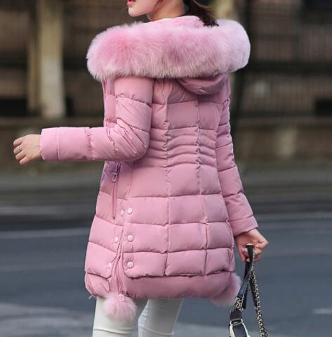 Women's Faux Fur Hooded Quilted Winter Parka Jacket - Image 7