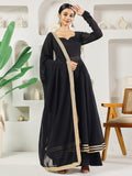 Fab Fashion Black Solid Anarkali Set