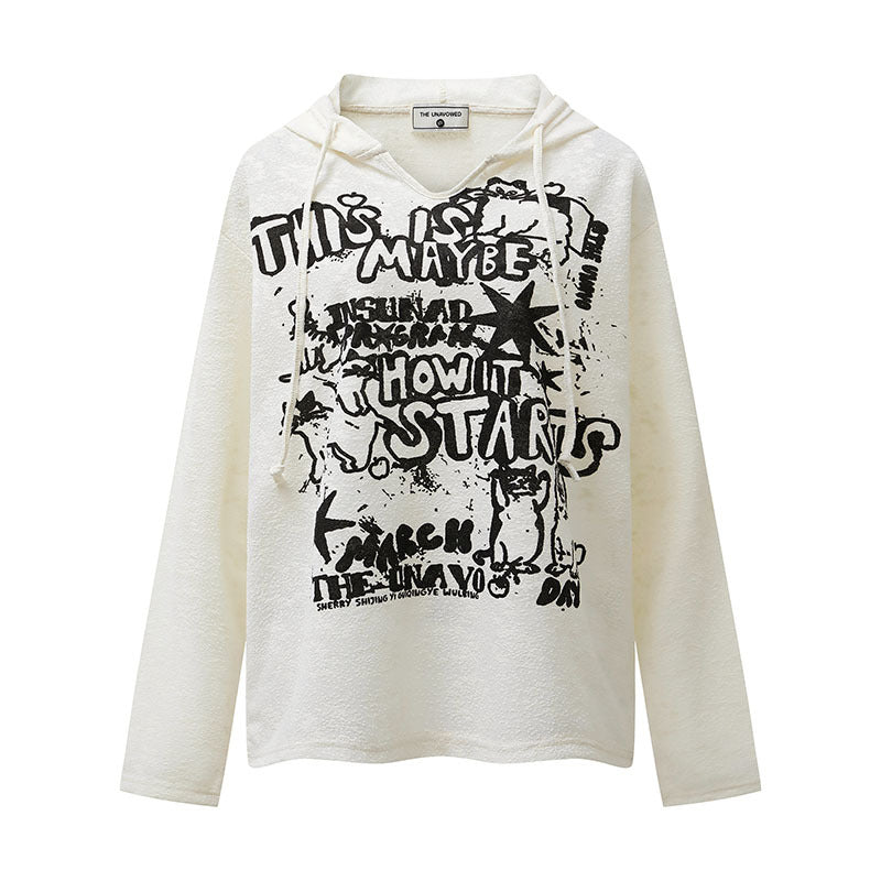Woman wearing a loose fit Harajuku style long sleeve sunscreen t-shirt