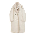 Women's Mid-Length Faux Lamb Wool Coat with Double Breasted Front - Image 4