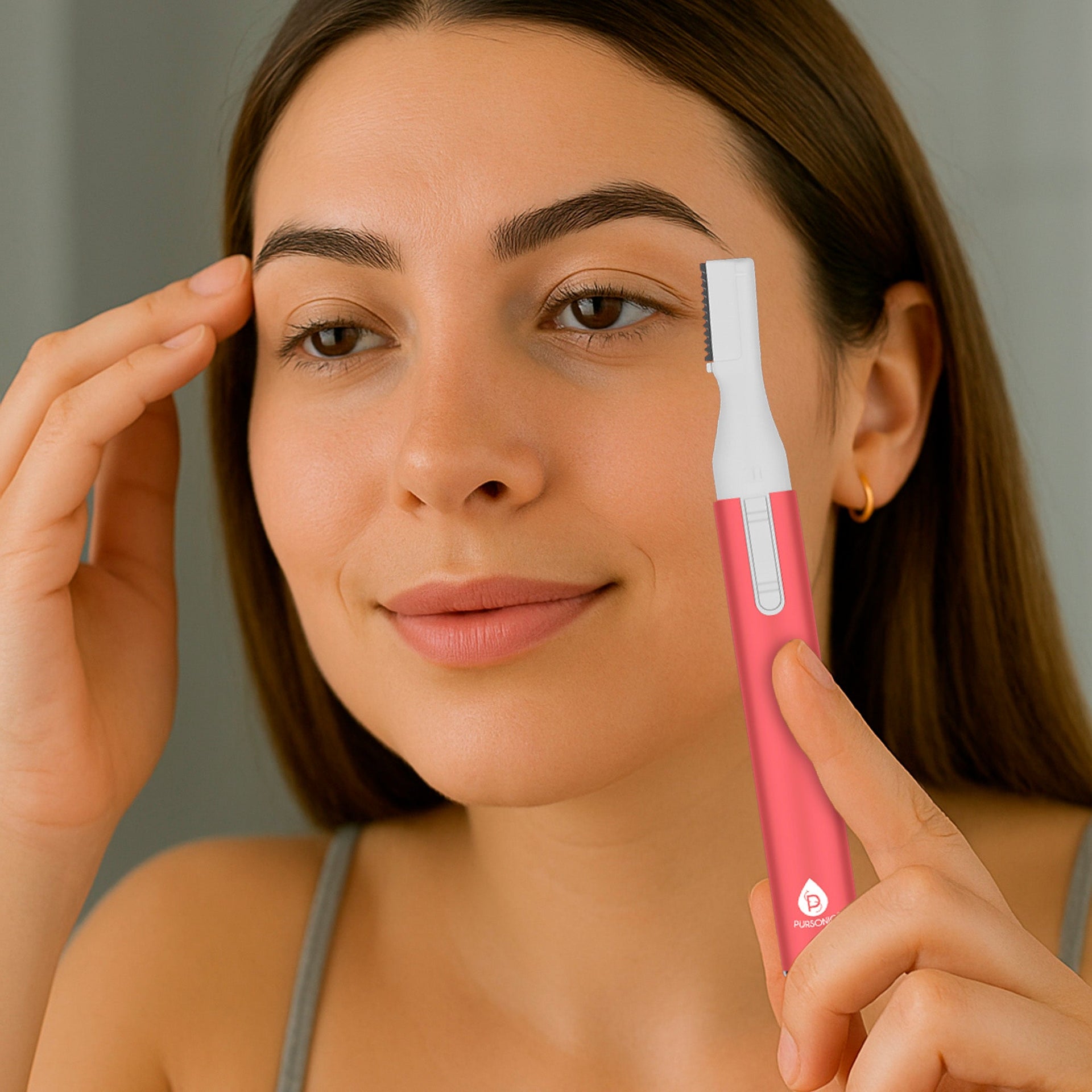Pursonic Facial Trimmer & Eyebrow Kit, Heated Eyelash Curler & Dimmable LED Vanity Mirror