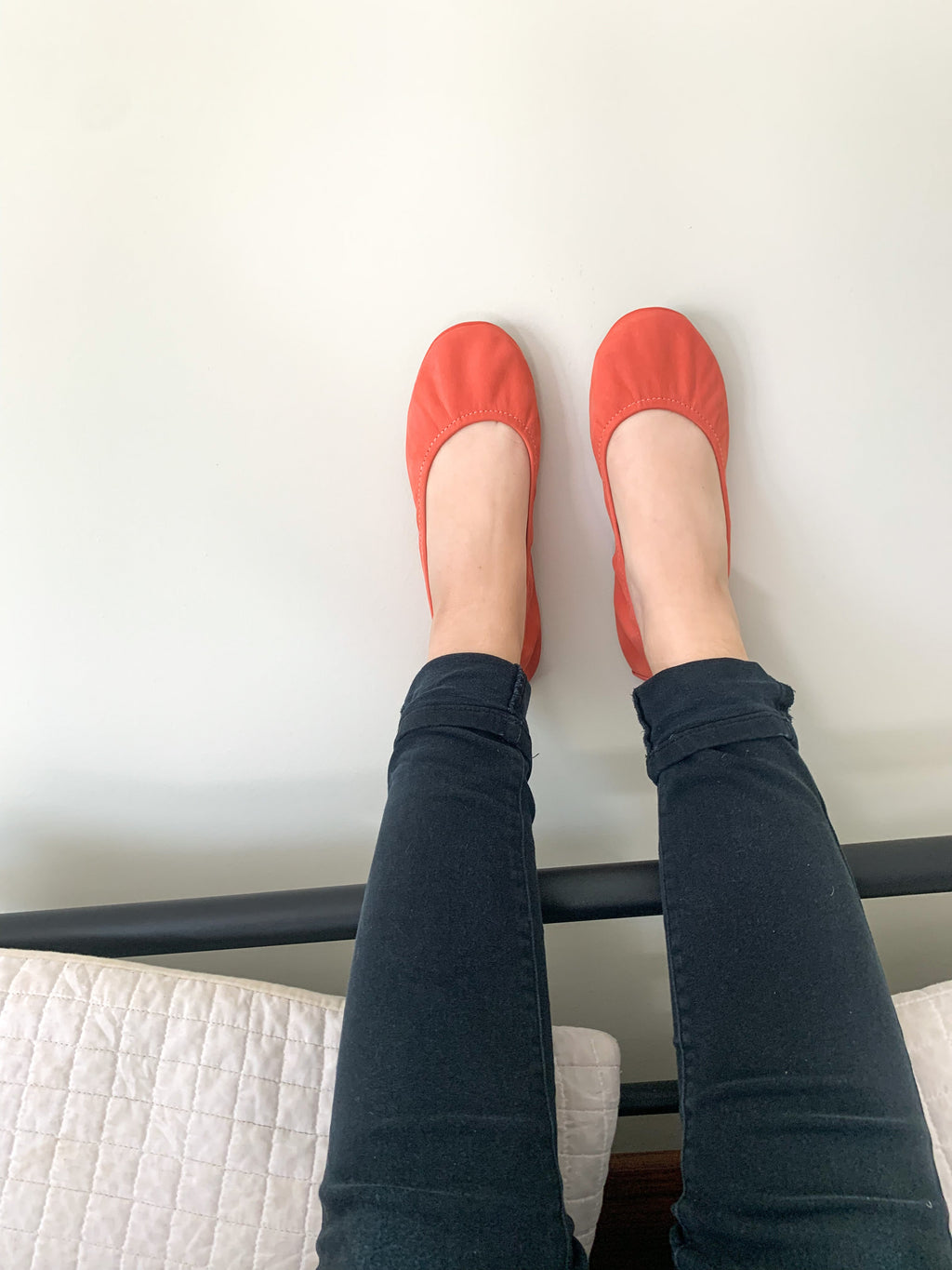 Women's Coral Nubuck Suede Ballet Flats Comfortable Slip-On Shoes - Image 5