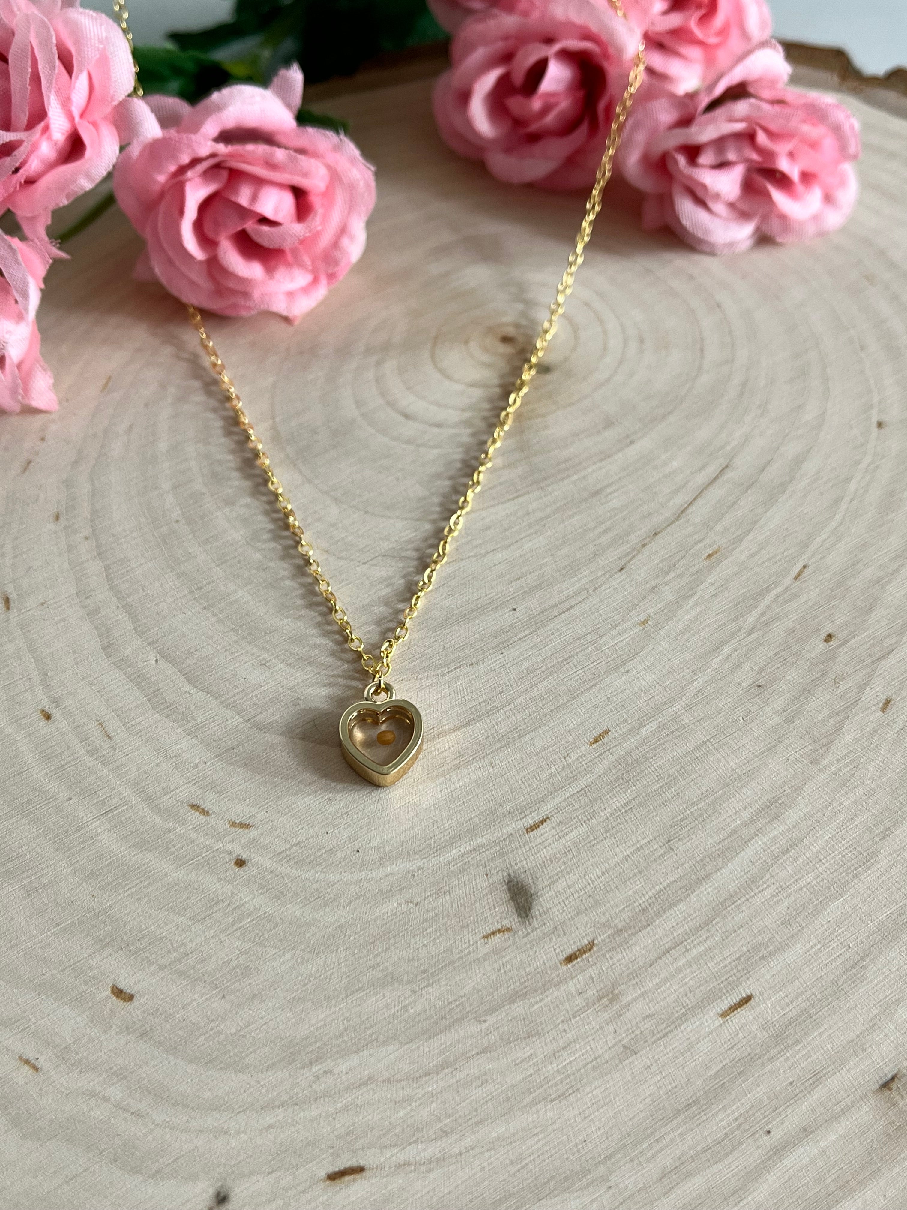 Mustard Seed Heart Necklace in Gold and Silver – Christian Faith Jewelry for Women