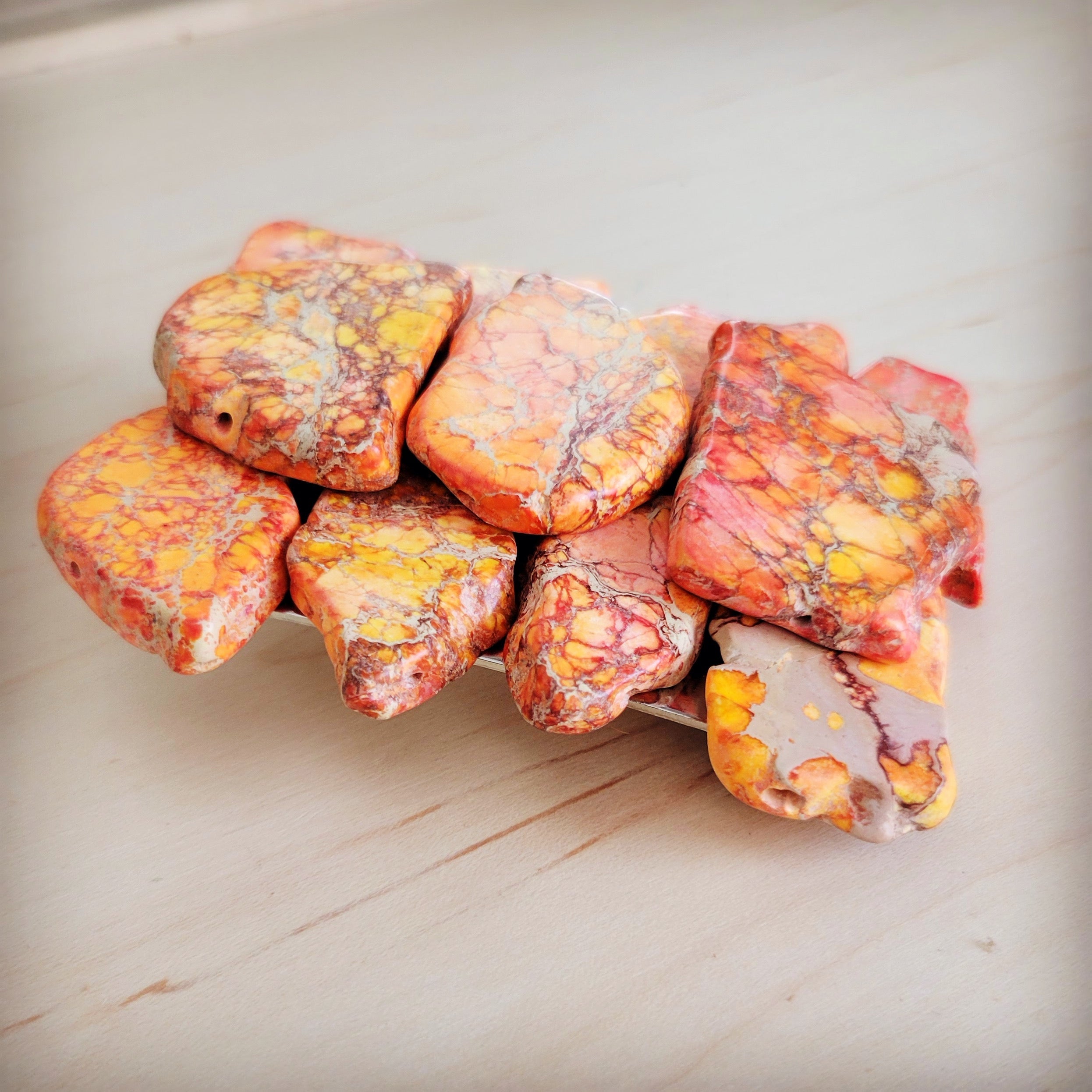 Medium Orange Regalite Slab Belt Buckle 908m
