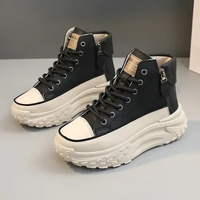 Women's High-Top Platform Sneakers - Casual Chunky Streetwear - Image 8