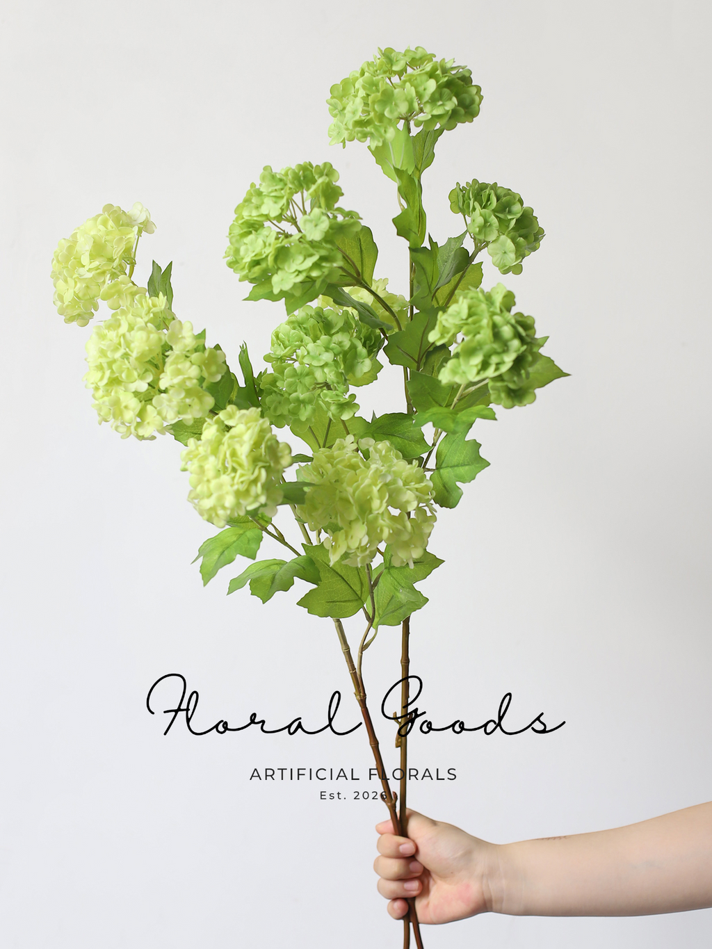 Five Bloom Green Hydrangea Branch – 34.3"