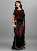 Red Heavy Georgette Saree with Sequin Embroidery