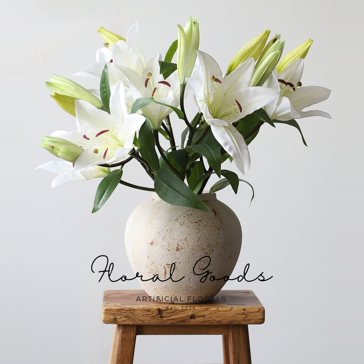 Classic White Lily Stem – 29.9"