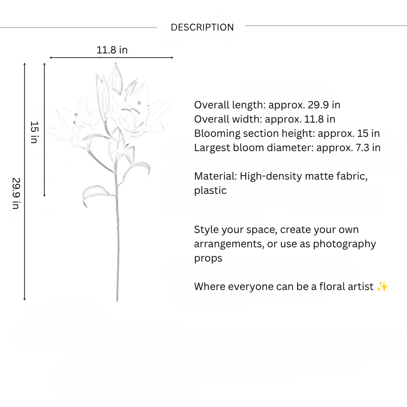 Classic White Lily Stem – 29.9"