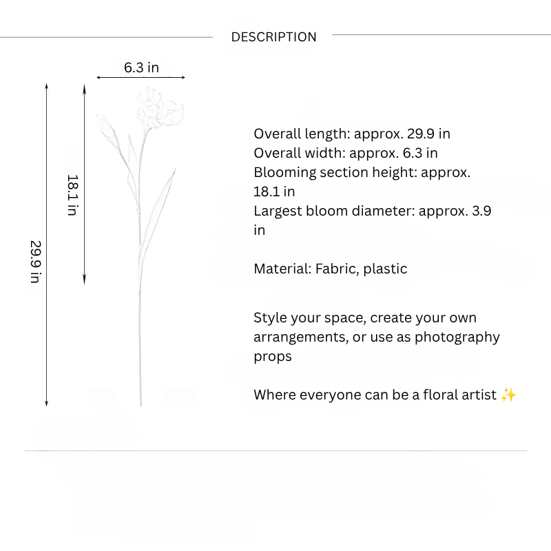 Whimsical Iris Stem – 29.9"