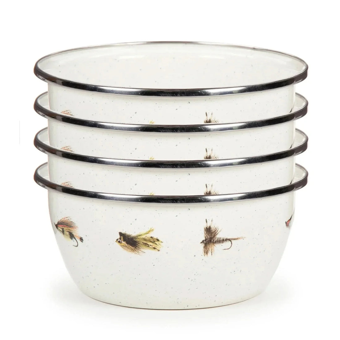 Aspen Grove Enamelware Salad Bowls - Rustic Set of 4