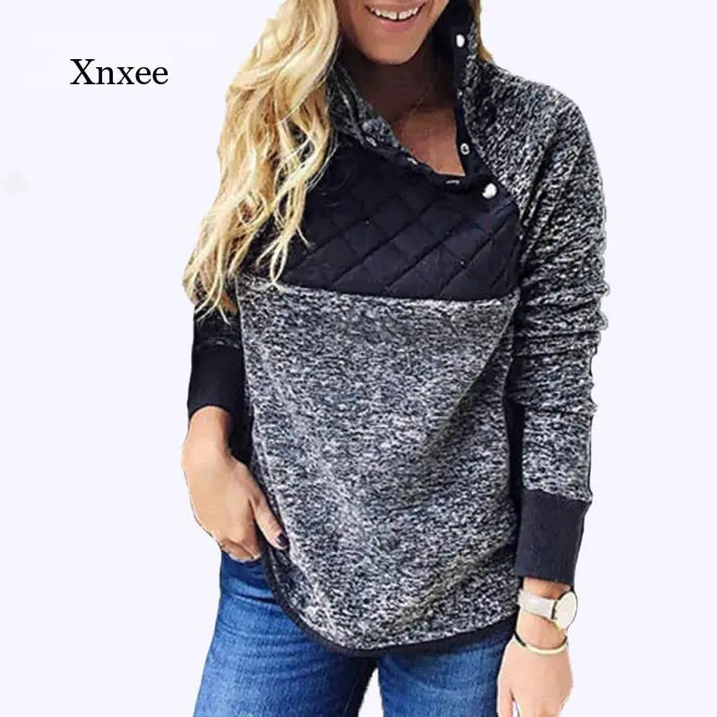 Women's Sherpa Pullover Hoodie Quilted Detail Autumn Winter - Image 10