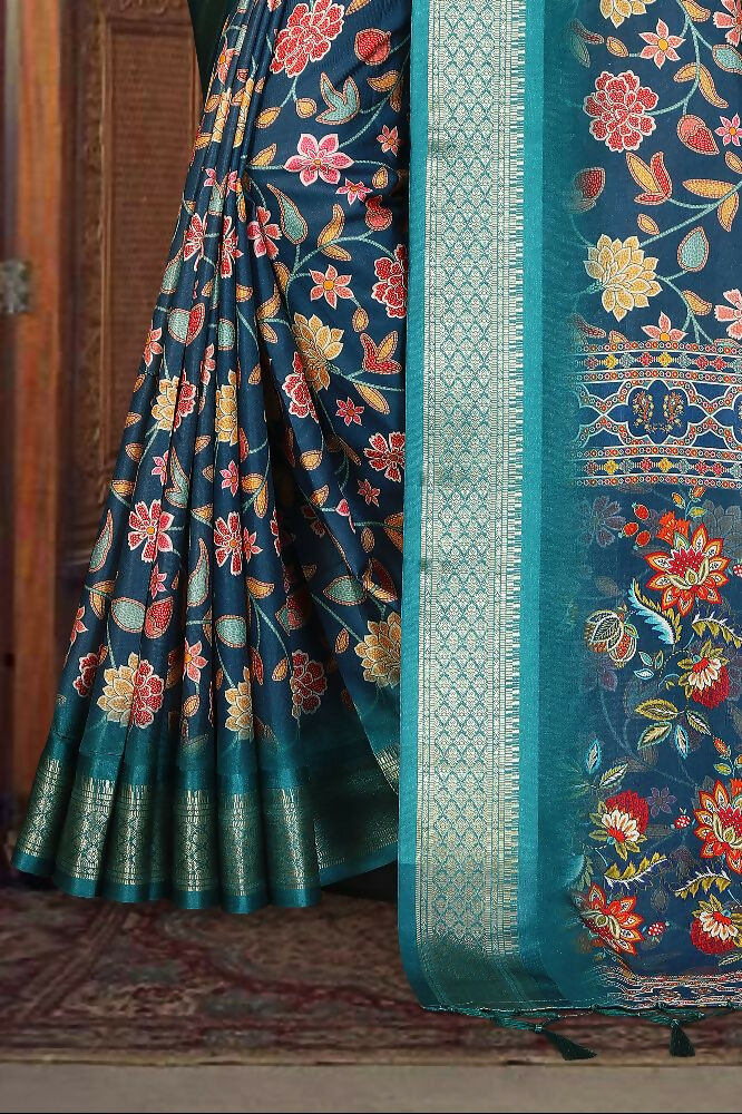 PR Fashion Multi Heavy Rich Cotton Silk Digital Print & Jacquard Saree
