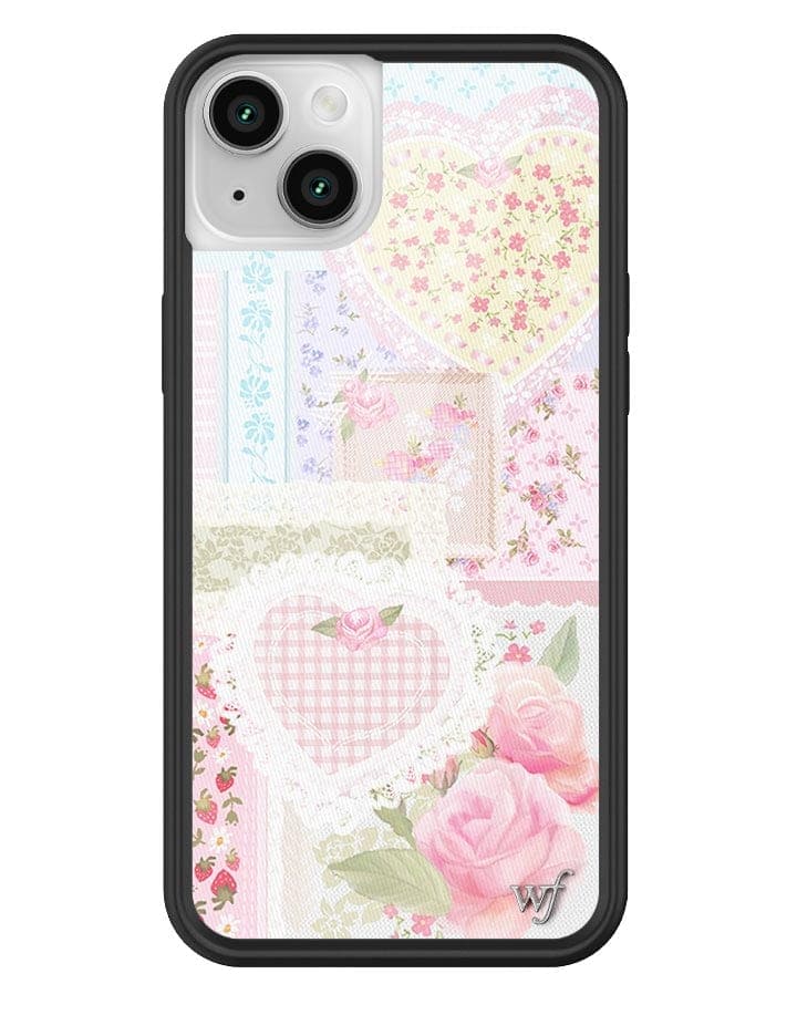 Frilly Floral iPhone Case with Patchwork Hearts and Pointelle