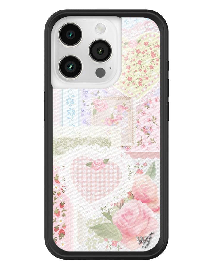 Frilly Floral iPhone Case with Patchwork Hearts and Pointelle