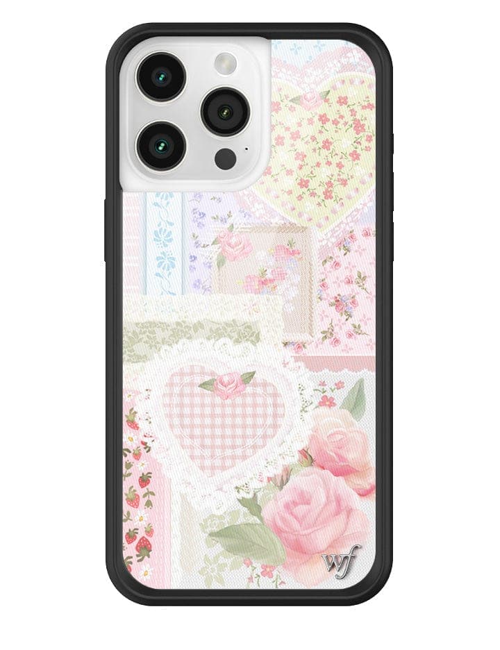 Frilly Floral iPhone Case with Patchwork Hearts and Pointelle