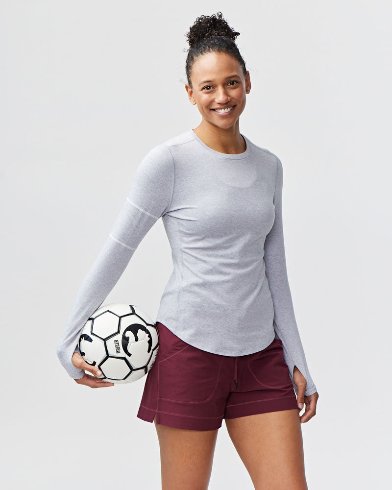 Women's Long Sleeve Performance Workout Top in White - Image 6