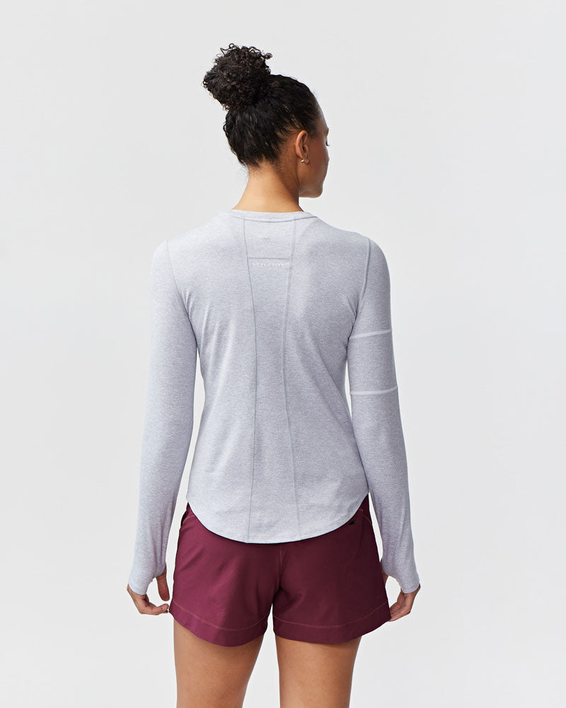 Women's Long Sleeve Performance Workout Top in White - Image 9