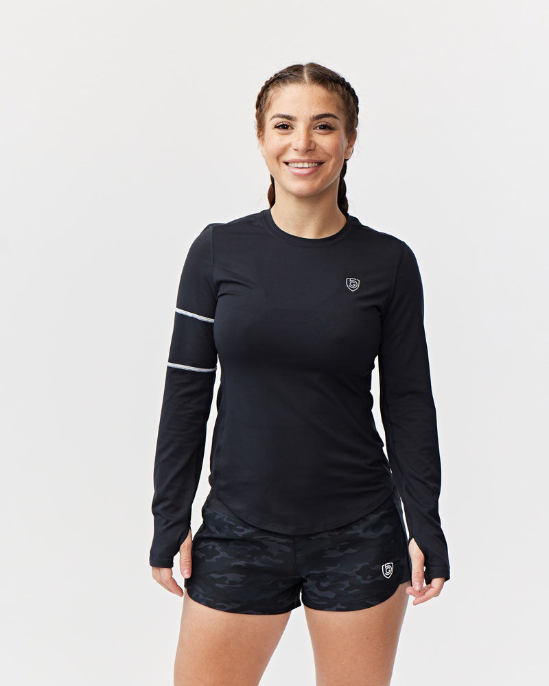 Women's Long Sleeve Performance Workout Top in White - Image 10