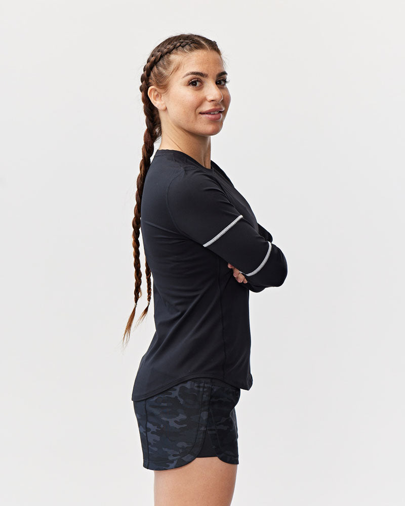Women's Long Sleeve Performance Workout Top in White - Image 12