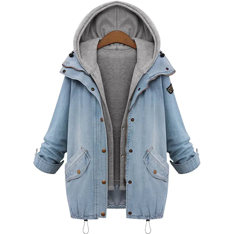New Women's Autumn Winter Loose Denim Jacket Set