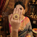 Antique Design High Gold Polish Statement Ring for Ethnic Wear