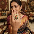 High Gold Full Stone Fancy Finger Rings Adjustable Bridal Jewelry