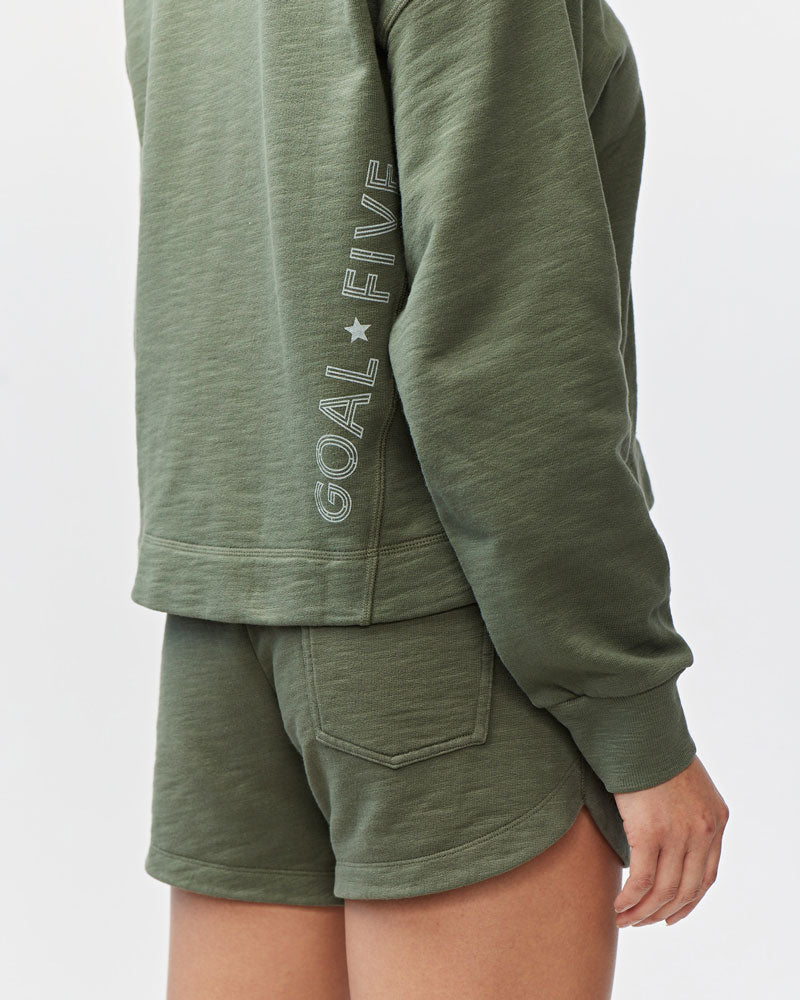 Freasy Lightweight Crewneck Pullover Sweatshirt in Peach - Image 7