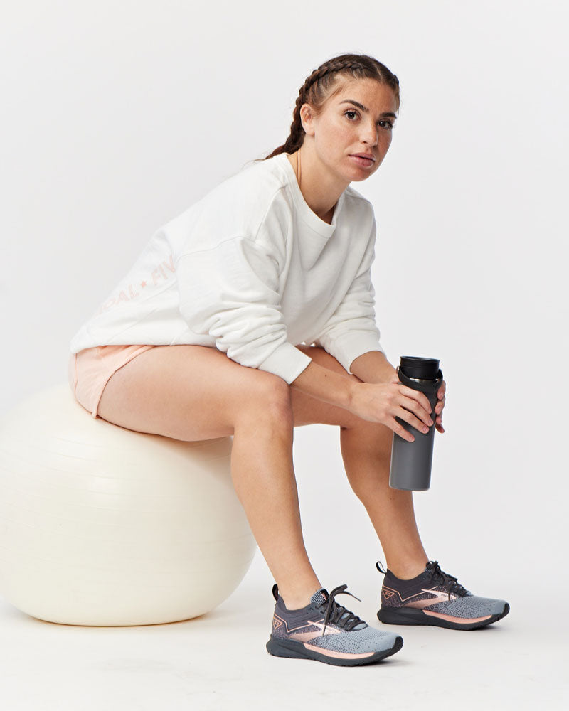 Freasy Lightweight Crewneck Pullover Sweatshirt in Peach - Image 8
