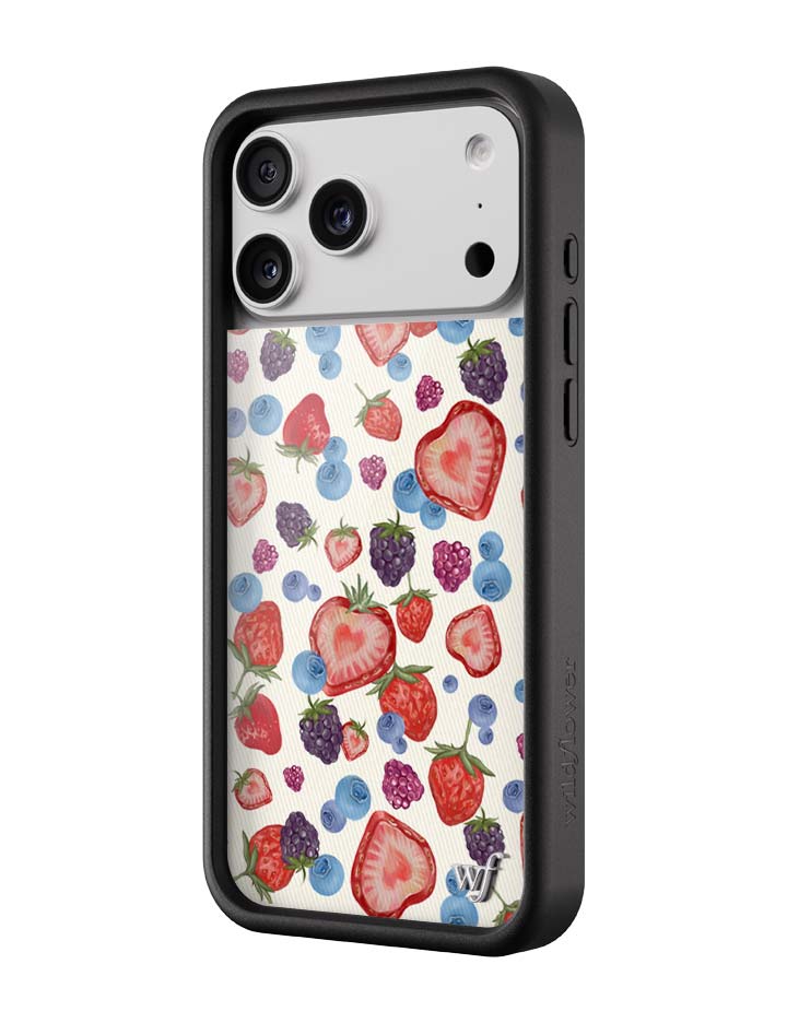 Fruit Tart iPhone Case with Heart Shaped Strawberries and Berries - Image 2