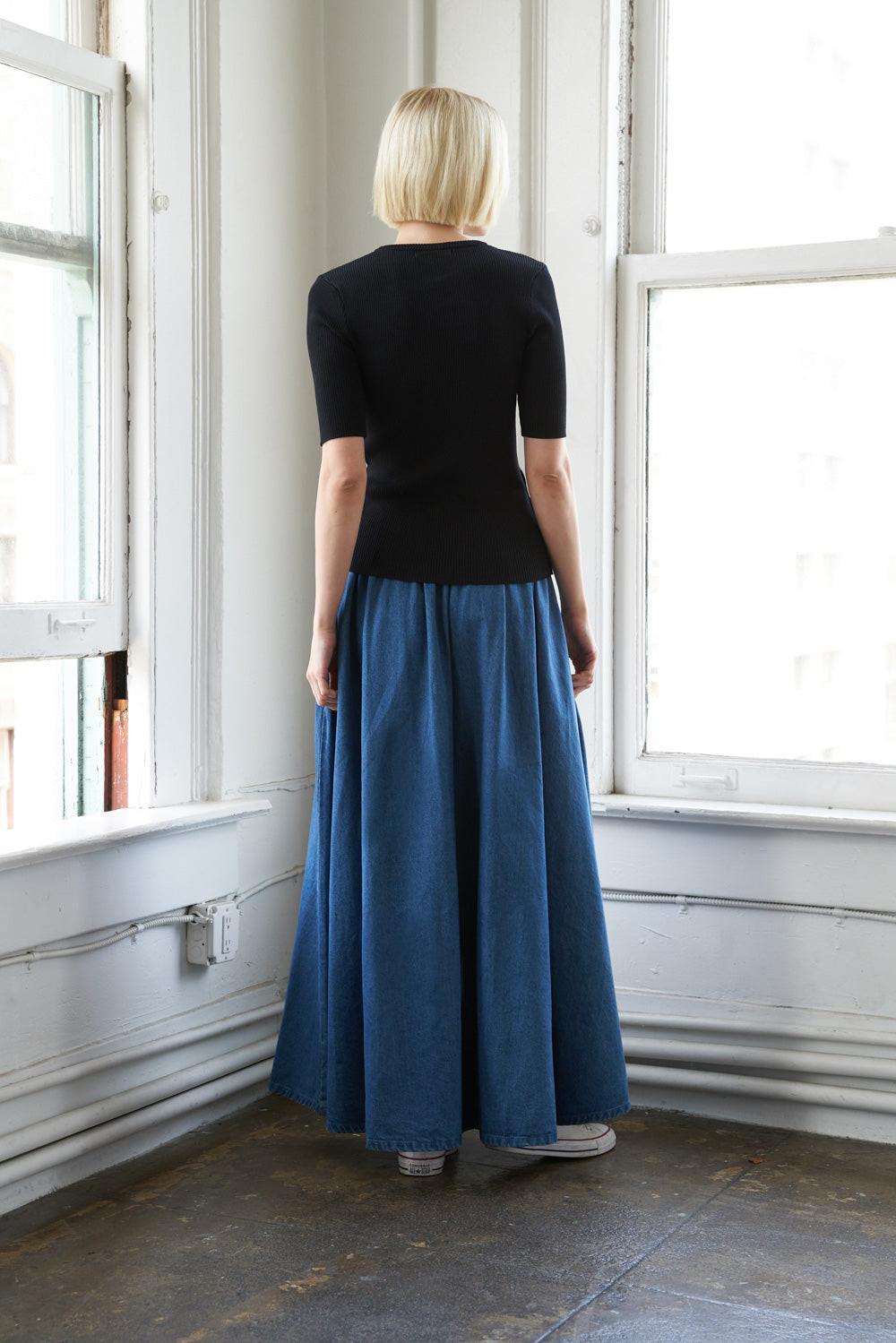 Ribbed Knit Sweater Top with Muscle Sleeves and Snap Hem - Image 6