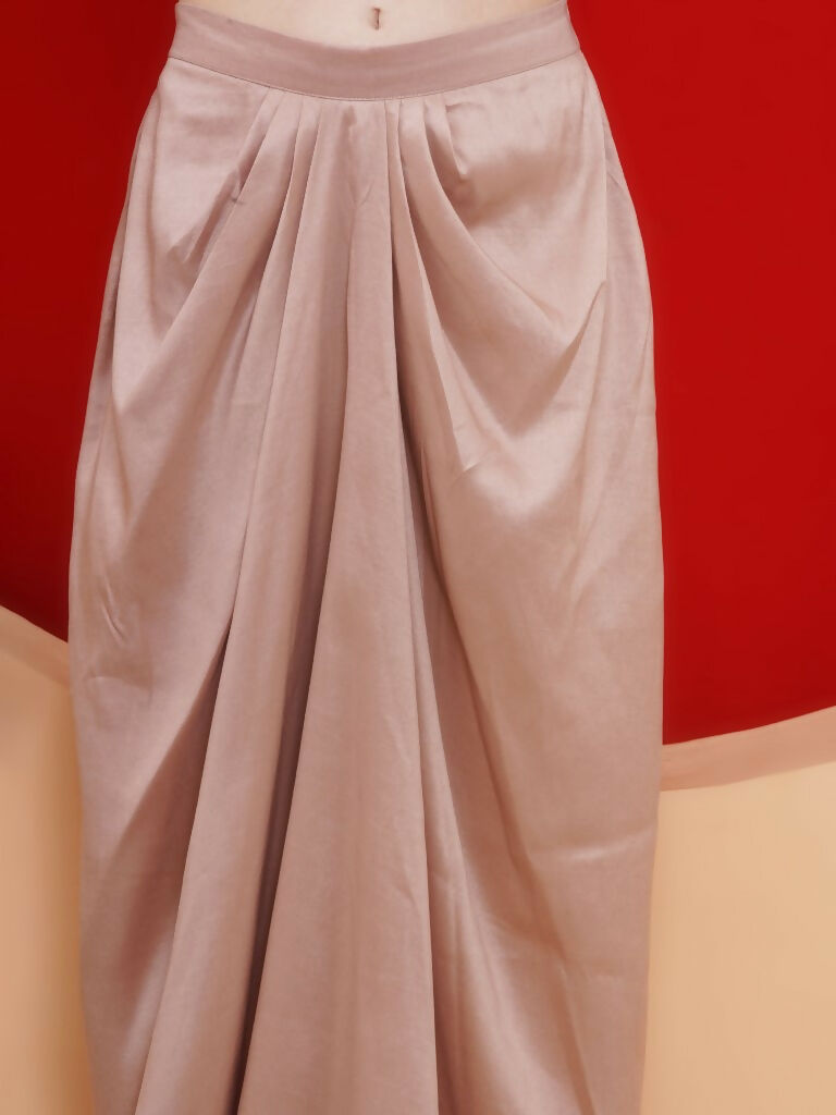 Purple and Rose Gold 3-Piece Skirt Set with Elegant Cape