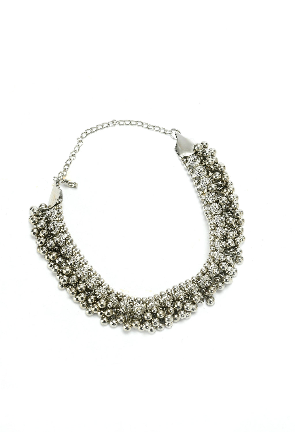 Silver-Plated Brass Ghungroo Work Choker Necklace for Women
