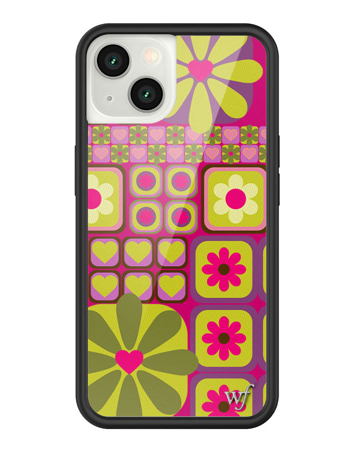 Flower Funk Retro Floral iPhone Case in Pink and Green - Image 4