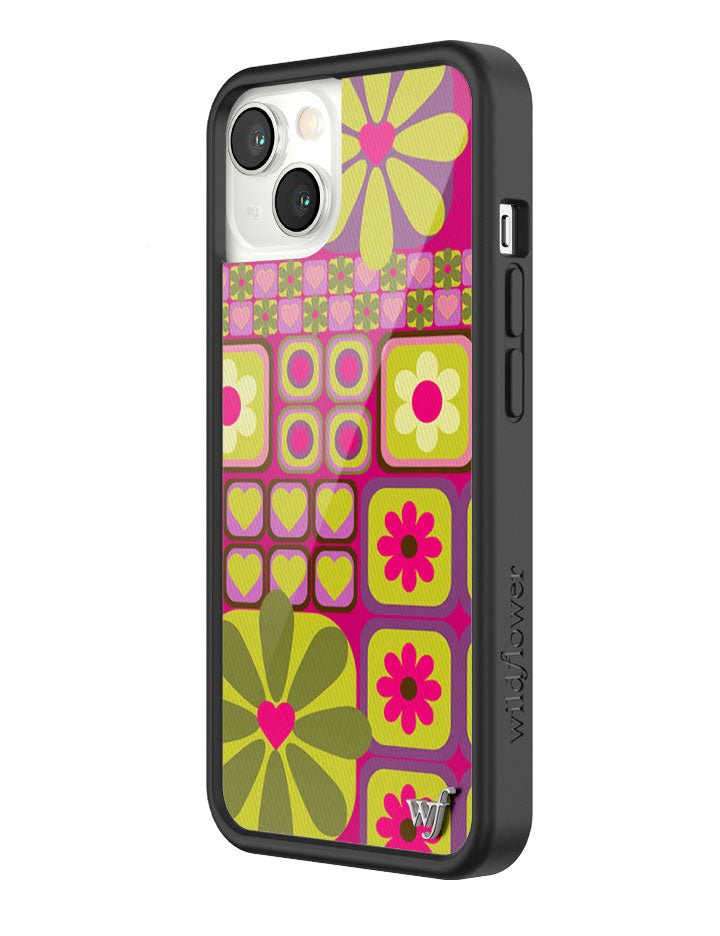 Flower Funk Retro Floral iPhone Case in Pink and Green - Image 5
