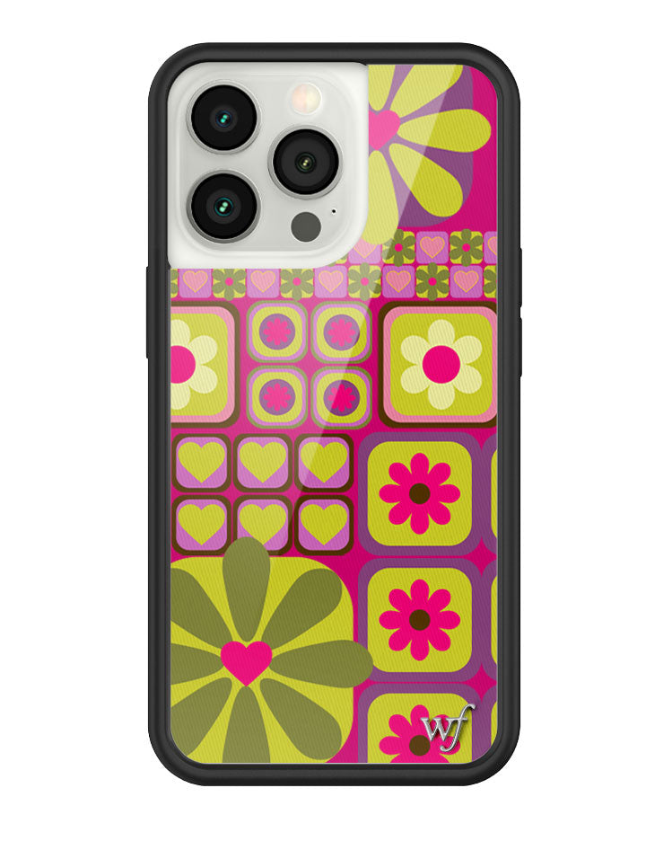 Flower Funk Retro Floral iPhone Case in Pink and Green - Image 3