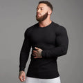 New Sports Bottoming Shirt Men's Fitness Casual Men's Slim Knit Sweater Long-Sleeved T-Shirt
