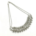 Silver-plated Kundan choker necklace with brass finish for weddings