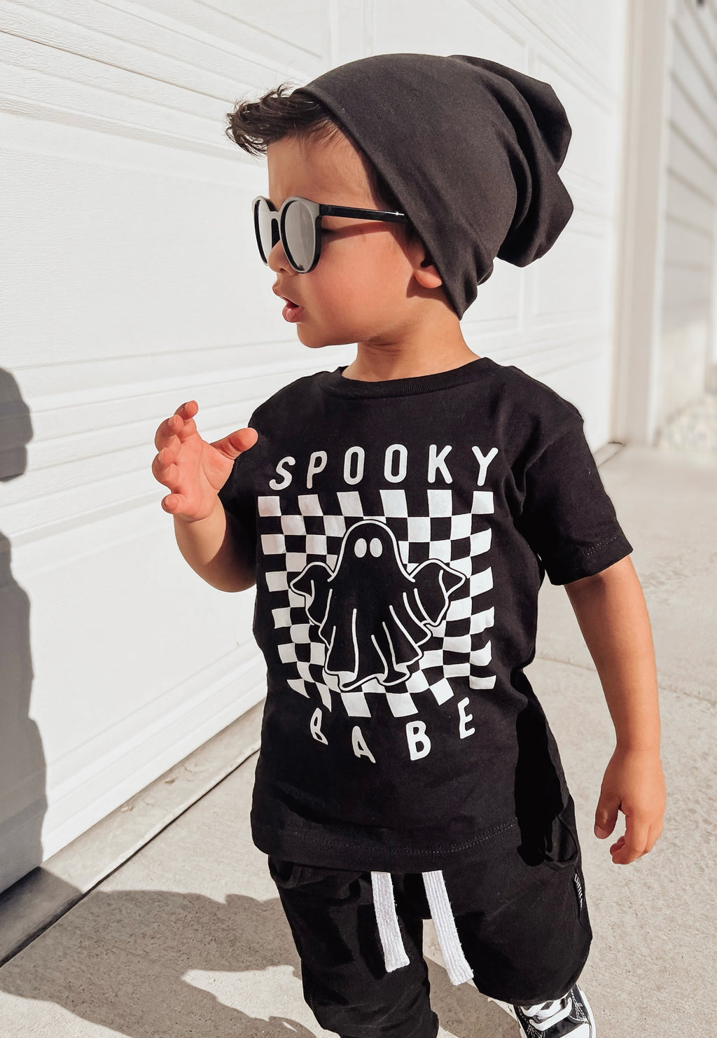 Spooky Babe Graphic Kids Tee – Unisex Halloween Cotton Shirt
