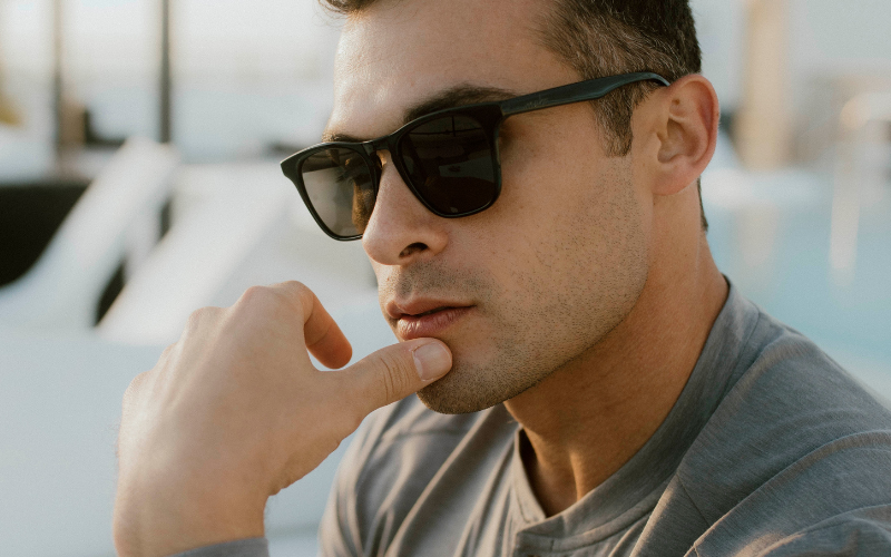Fairhope Charcoal Wayfarer-Inspired Sunglasses