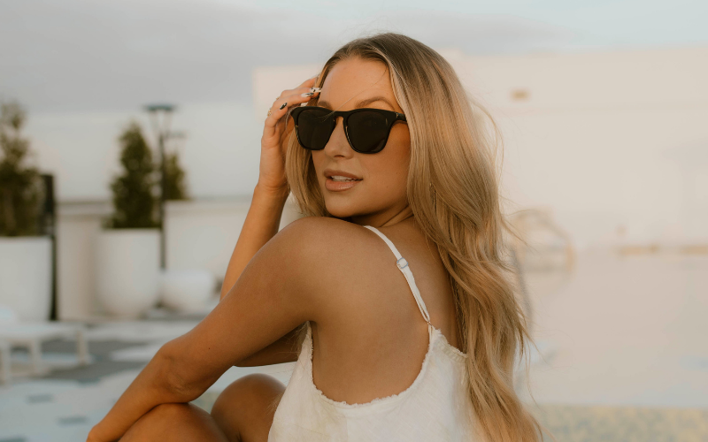 Fairhope Charcoal Wayfarer-Inspired Sunglasses