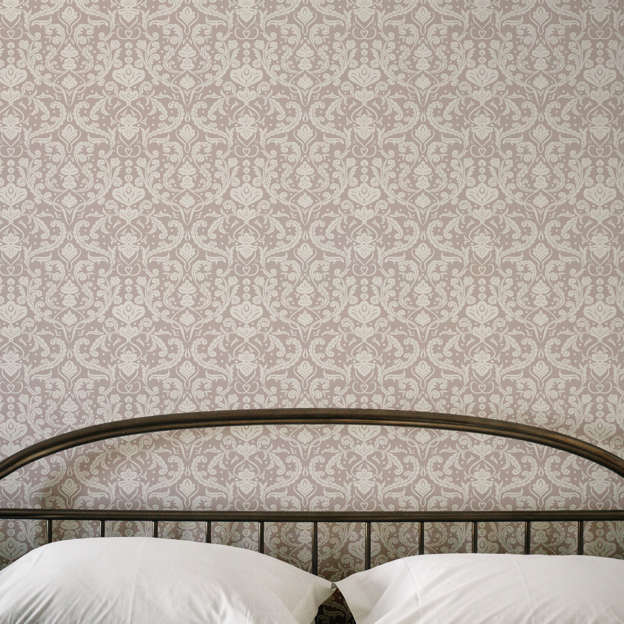 Estelle patterned removable wallpaper on an interior accent wall