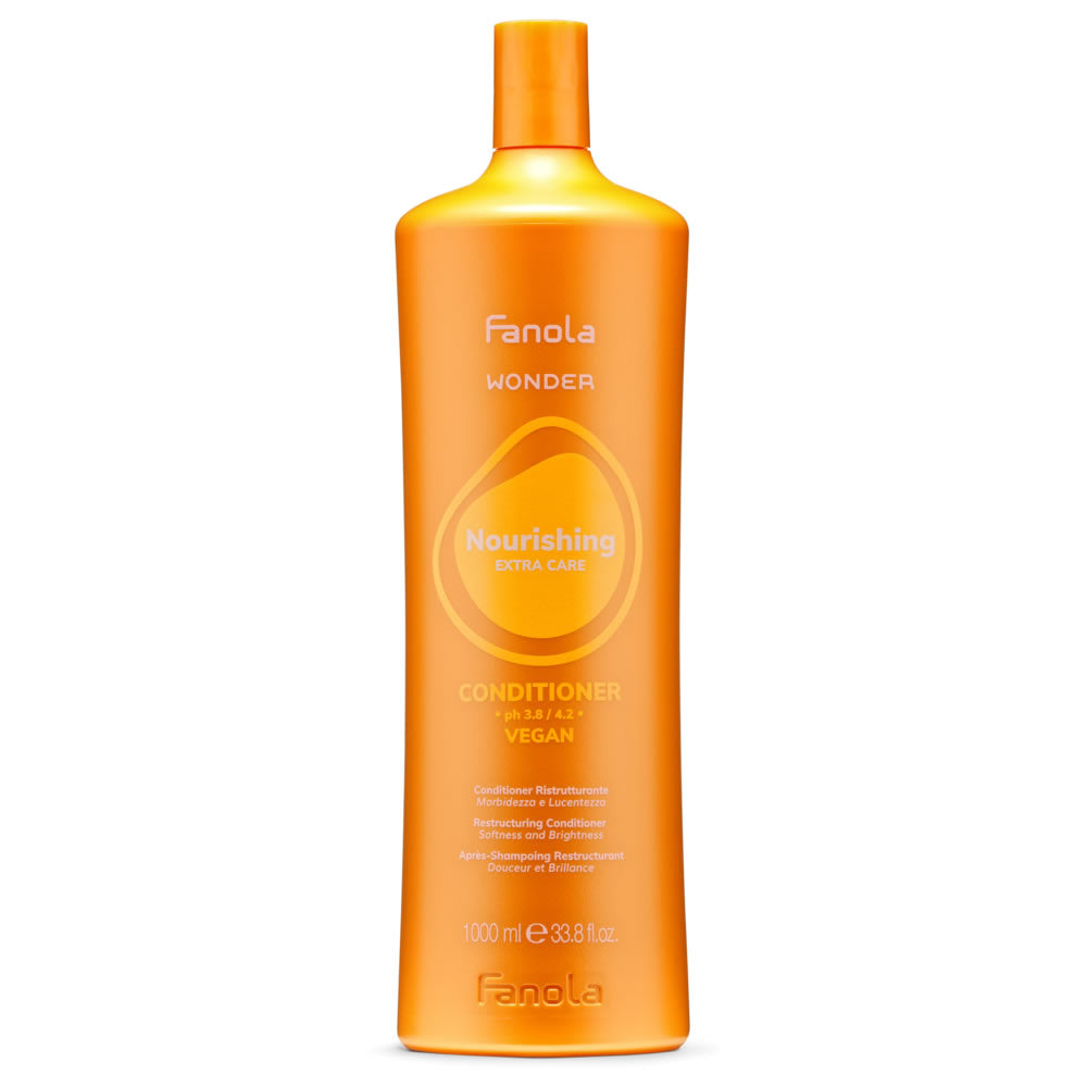 Fanola Wonder Nourishing Conditioner 33.8oz professional size bottle in orange